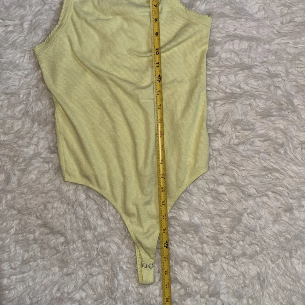 BP Square Neck Bodysuit Ribbed Yellow, Size Small - Picture 5 of 14